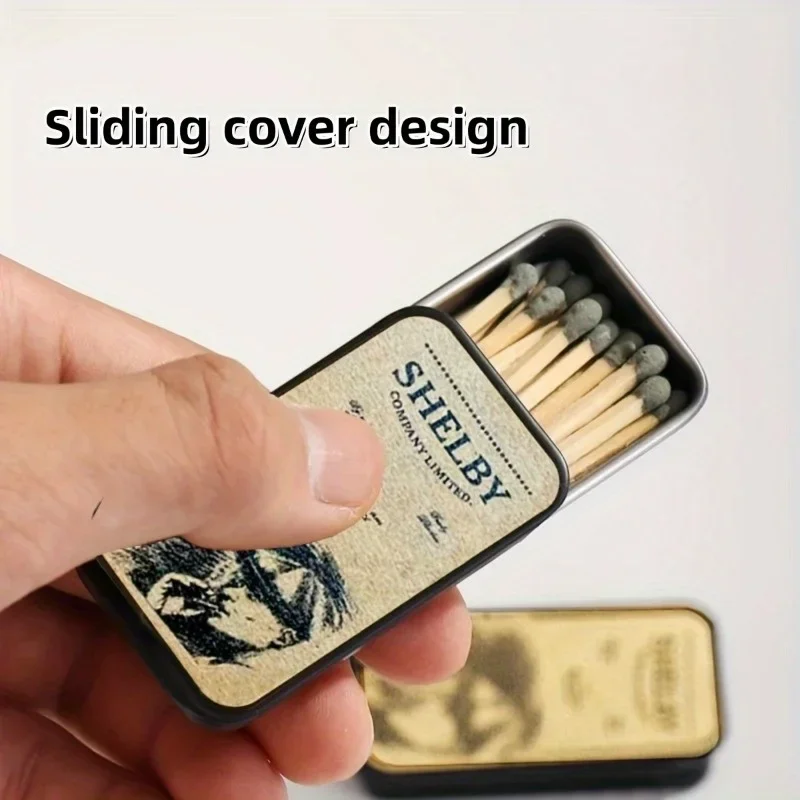 1PCS New Brass Metal Moisture-proof Matchbox, Pull-out Design, Easy To Use, Classic Retro Style, Christmas Decoration Gift
