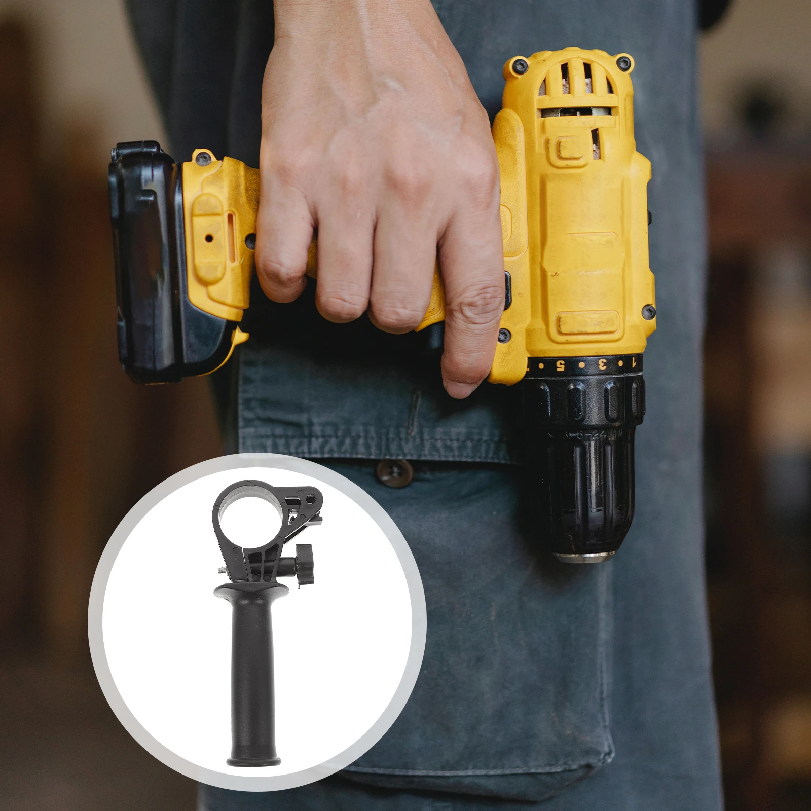 

4 шт., регулируемая ручка для ударной дрели, 41-44 мм, пластиковая боковая ручка, сменная нескользящая ручка для ударной дрели, инструмент