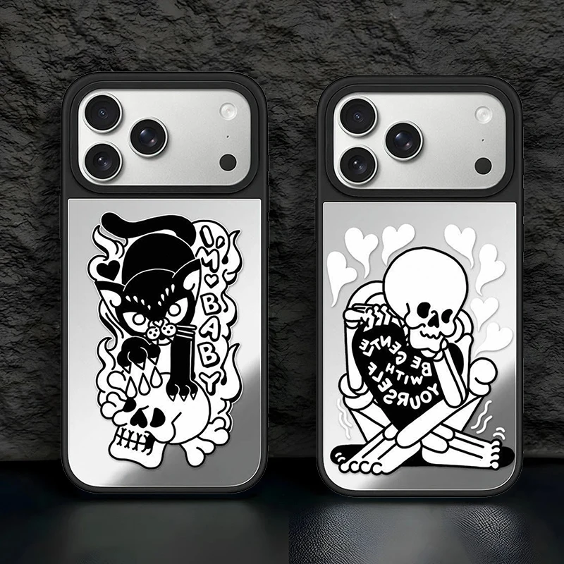 I'm Baby Pattern Mirror Surface Magnetic Phone Case Cover for IPhone 12 13 14 15 16 17 Pro Max Case for IPhone 17 Air