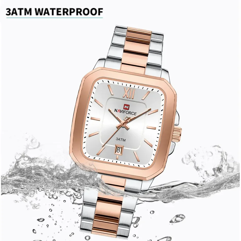 NAVIFORCE Paar Uhr Wasserdicht Casual Mode Frauen Männer Quarz Uhren Damen Edelstahl Hohe Qualität Uhr Liebhaber Datum Geschenk