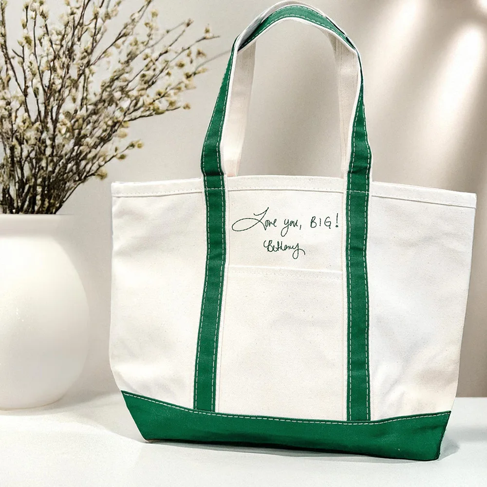 

Custom Name Tote Bag for Mom Personalized with Family Name and Date Colorblock Foldable Canvas Durable for Beach Travel Gift