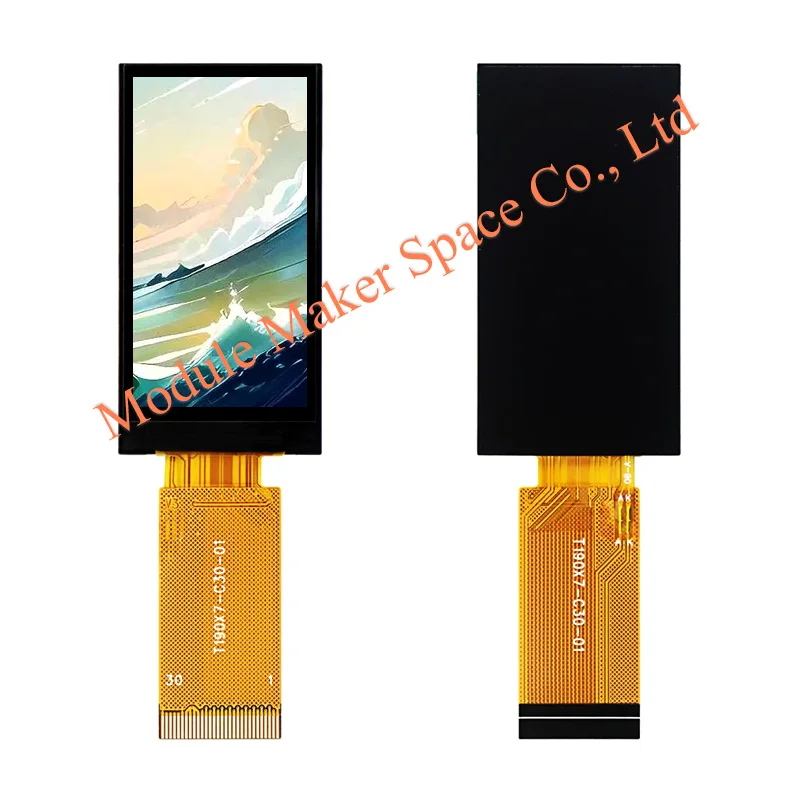 1.9 Inch TFT LCD Display Module ST7789, 170*320 Long Strip Screen, 30-Pin Connector with Plastic Frame, SPI/Parallel Interface