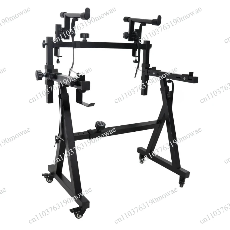 Z Type Double Layer Keyboard Stand With Wheels Adjustable For 54 61 88 Keys