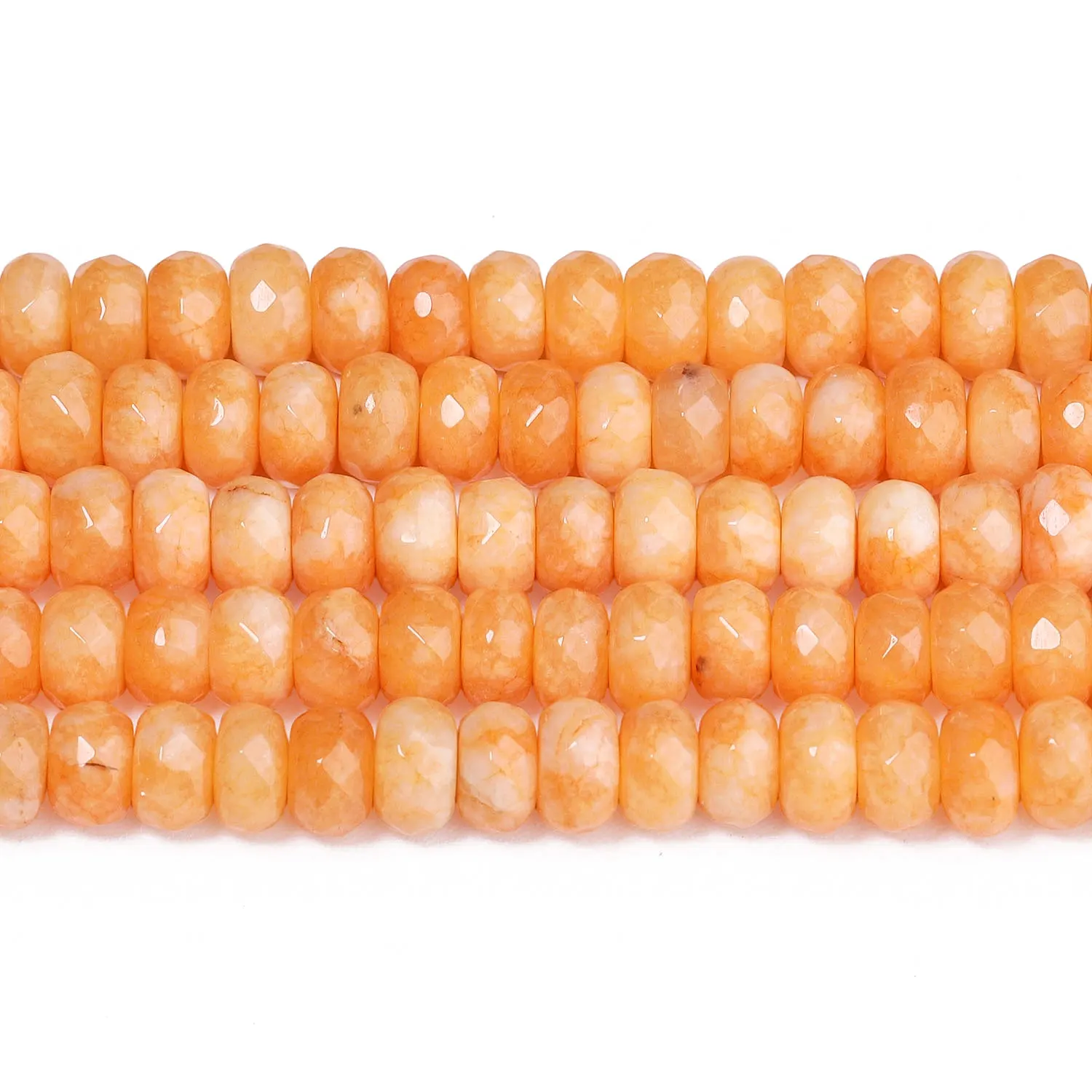 Wholesale Orange White Jade Stone Beads 8x5mm Faceted Abacus Shape Beads For Jewelry Making Diy Charms Jewelry Accessories