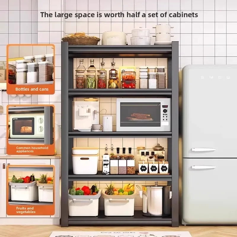 Removable kitchen shelves, multi-functional shelves, microwave ovens, oven storage shelves