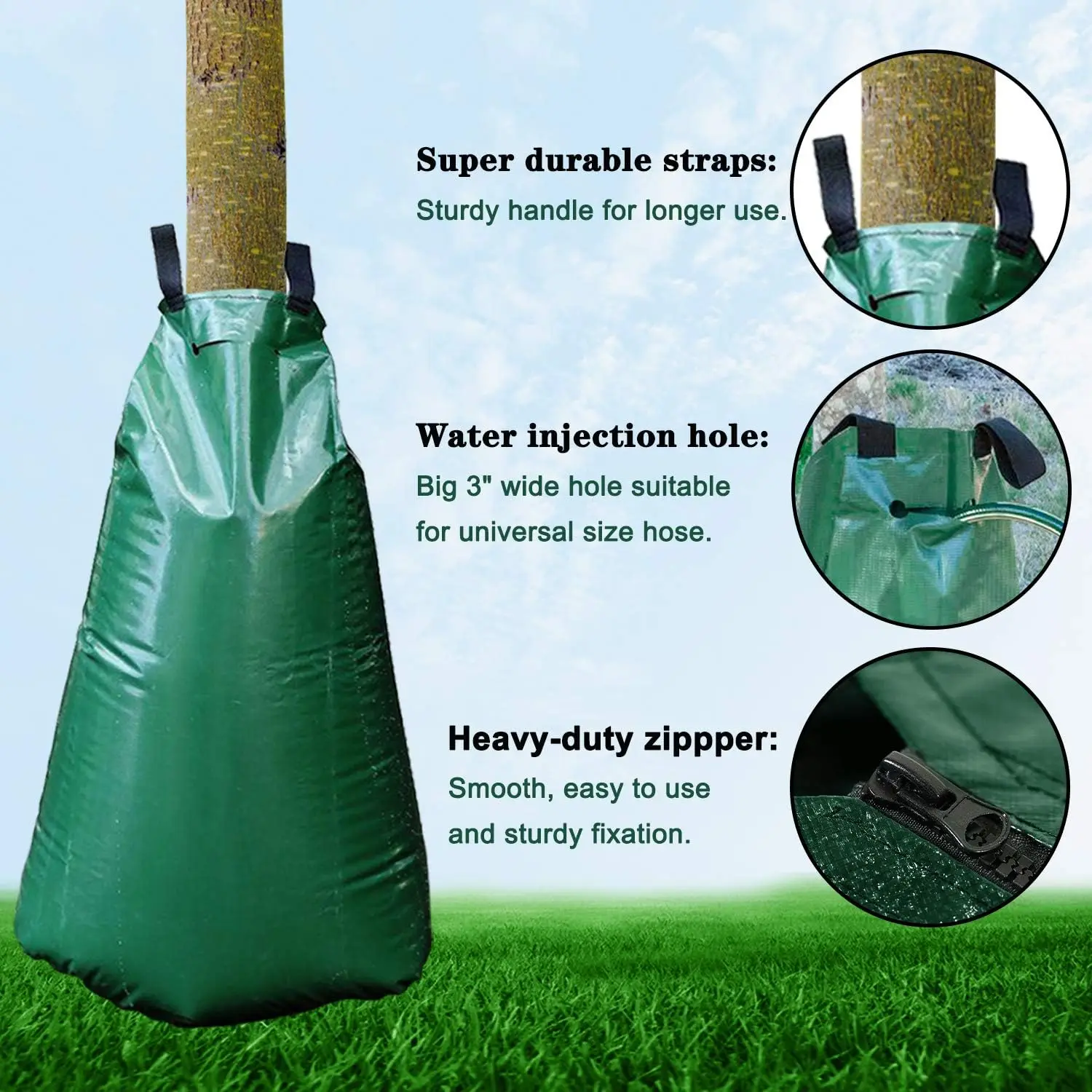 20 Gallon Tree Watering Bags - Slow Release, Heavy Duty PVC, Easy Install for Deep Root Irrigation