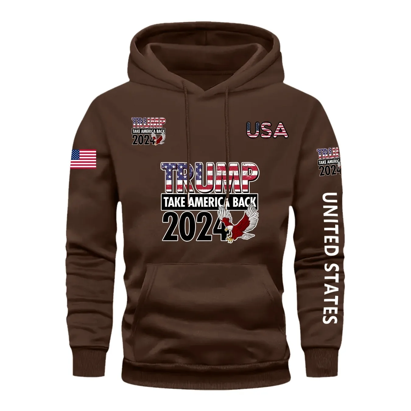 

Trump 2024 Print, Men's Casual And Cozy Hoodies, Trendy Long Sleeve Hooded Sweatshirt, Casual Versatile Top For Autumn Winter