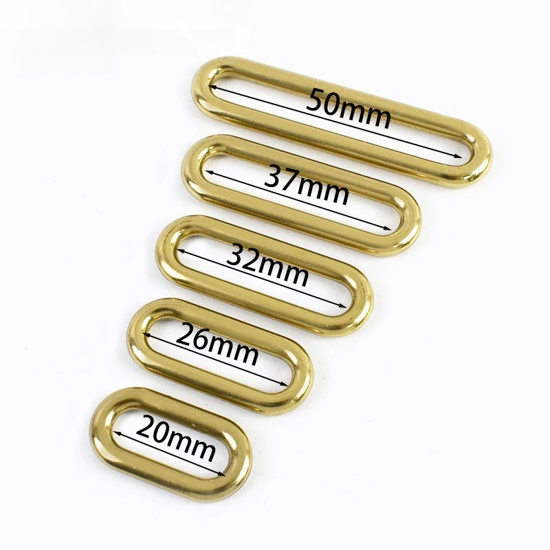 

4Pcs 20-50mm Solid Brass Oval Ring Buckles for Bag Strap Belt Dog Leash Connector Loop Clasp Carabiner Egg Buckles Accessories