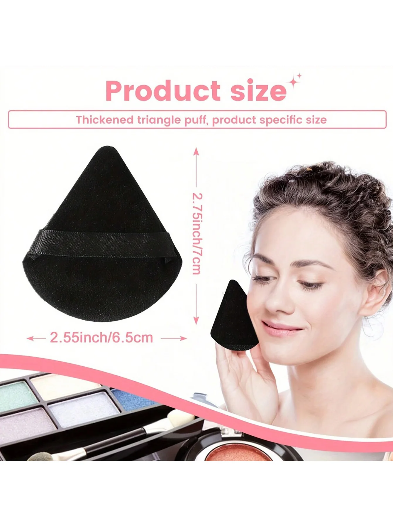 1Pcs/3Pcs Triangular Powder Puff Setting Powder Makeup Sponge Fan-Shaped Powder Compact Finger Cushion Puff
