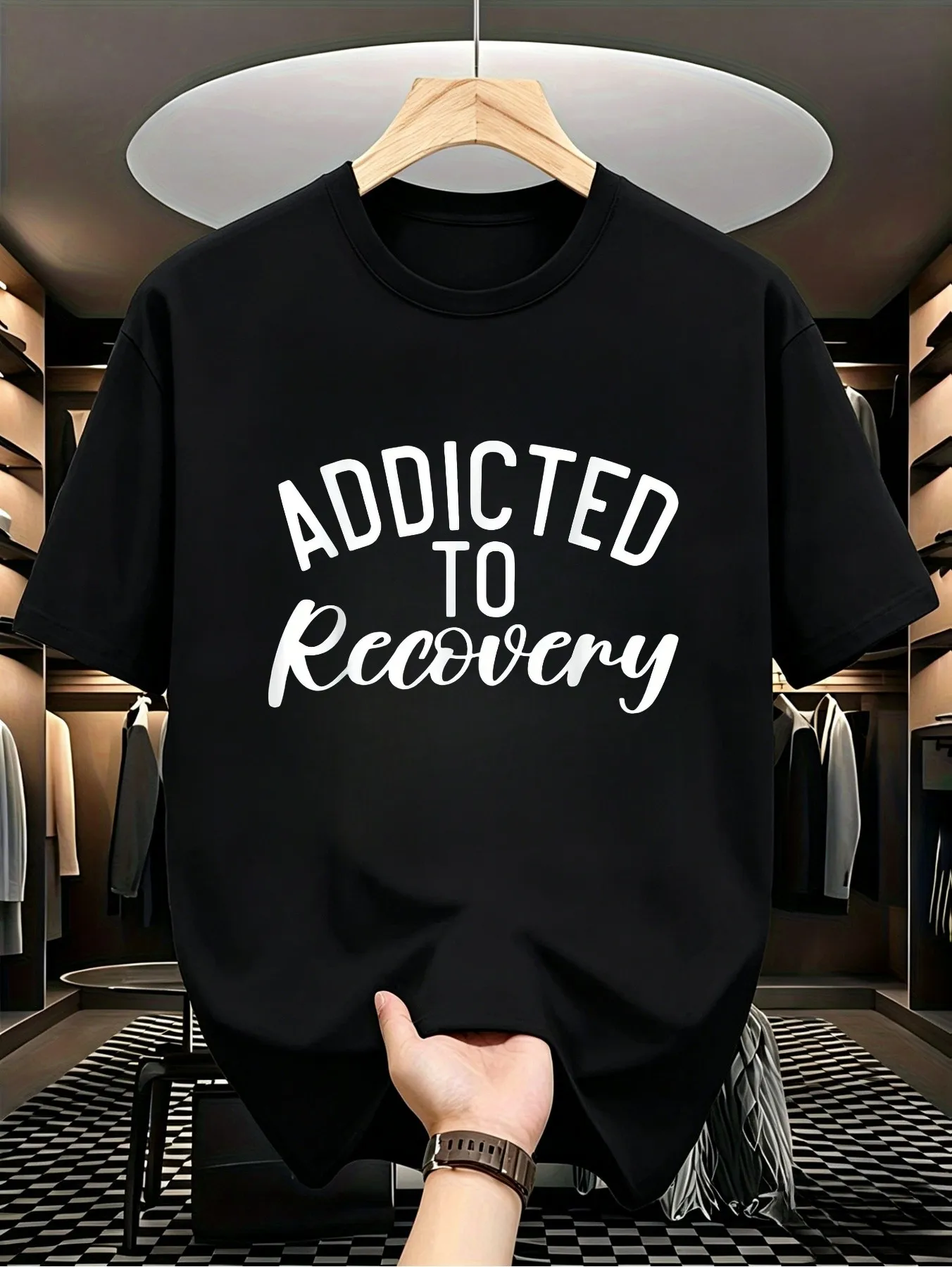 Recovery from Addiction Themed Gifts, Sobriety Themed Clothing, T-Shirts for Those in Recovery, Unisex Style, 2026 Summer Long-Sleeve Printed T-Shirt, Pure Sobriety Celebration, Sober Lifestyle Un01
