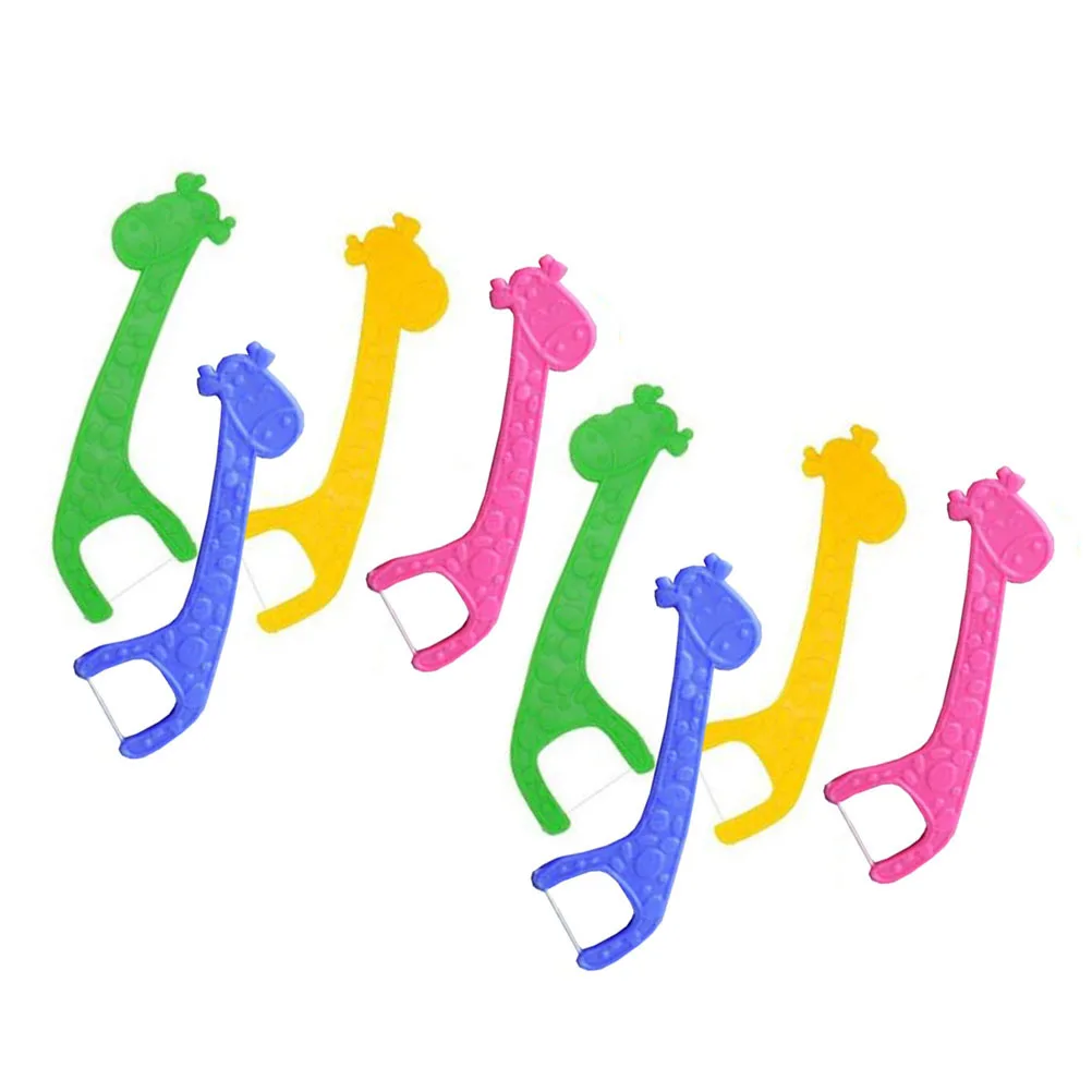 Pics en fil de girafe à col Long, outil de nettoyage des dents, élimination de la Plaque dentaire, haleine fraîche, 60 pièces