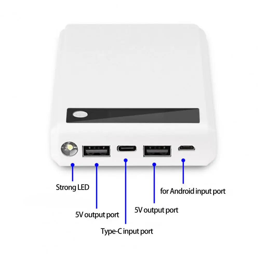 Practical with Strong Flashlight Power Bank Shell Welding-free 6 X 18650 Battery Charger Case DIY Box Fast Charging
