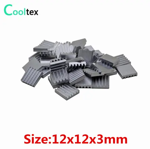 100pcs  Extruded Aluminum heatsink 12x12x3mm for Chip CPU  GPU VGA  RAM LED  IC radiator COOLER cooling