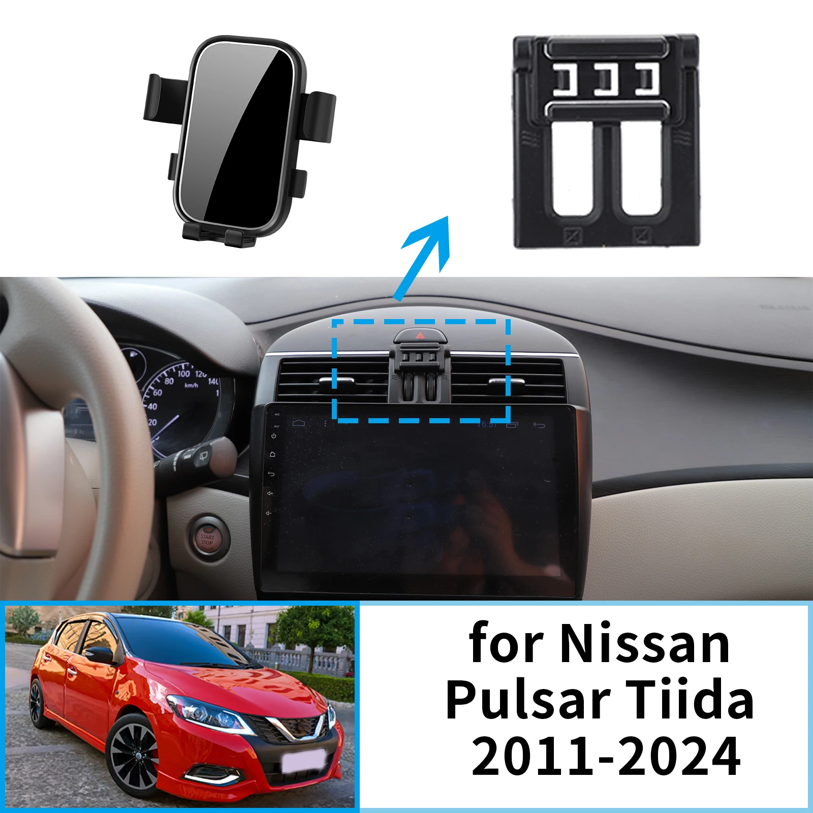 

for Nissan Pulsar Tiida D11 2011-2016 2017-2021 2022-2024 Car Mobile Phone Holder Stand Auto GPS Bracket Navigation Accessories