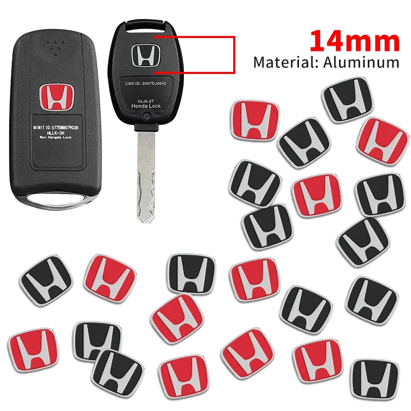 Aluminum Car Remote Key Sticker Emblem Auto Accessorie For Honda Mugen Civic City Fit VTEC RR Vezel CR-V Dohc Pilot Jazz HRV XRV