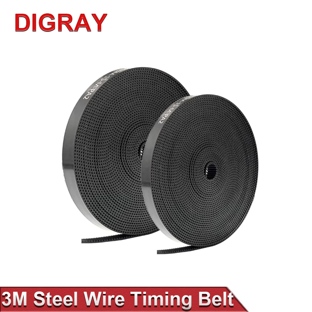 DIGRAY HTD 3M Steel Wire Gear Open Transmission Timing Belt Width 15mm 20mm Suitable For Laser Machine