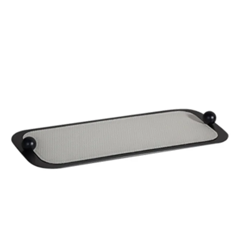 Metal woven leather tray ornament, living room model room, bedroom entrance decorative storage tray