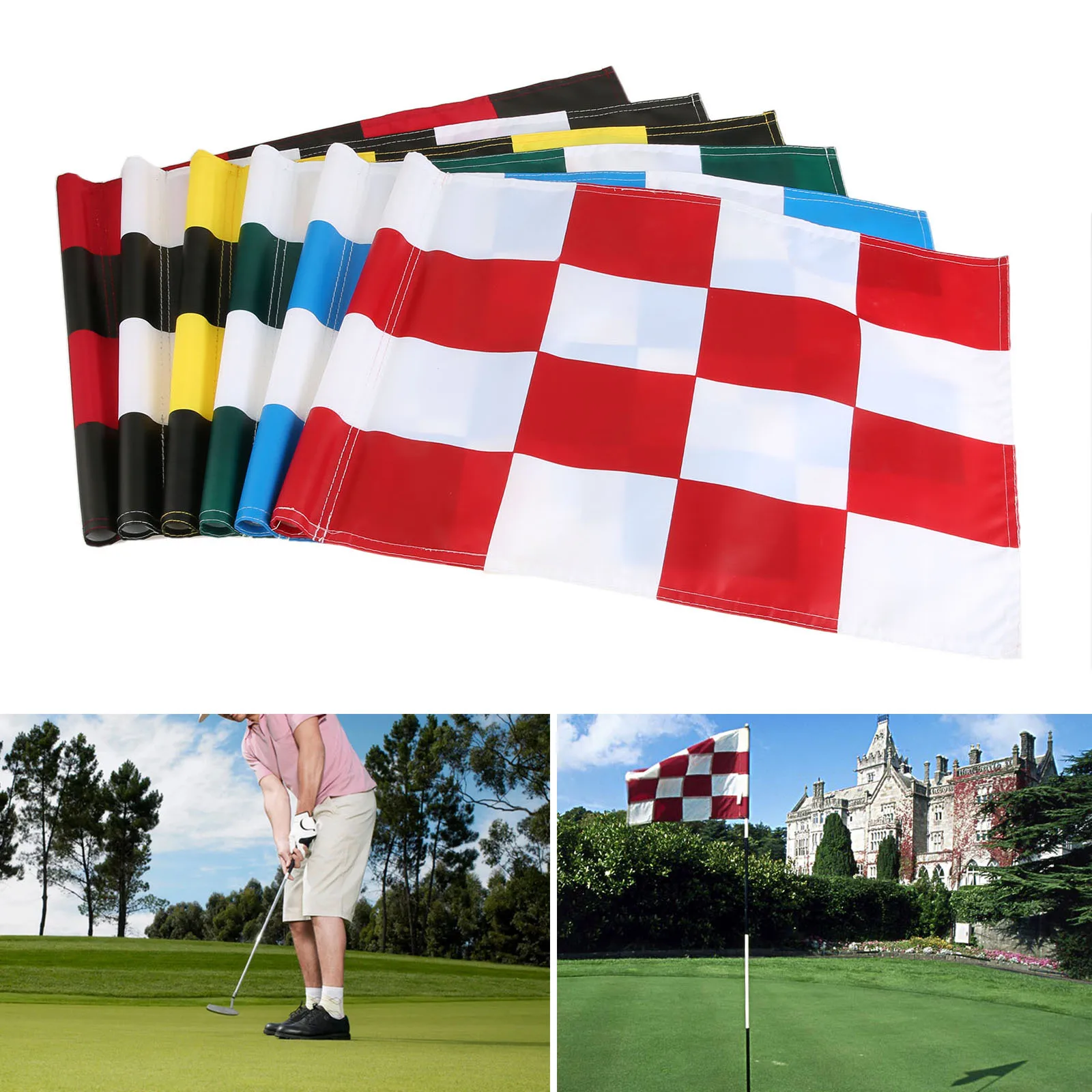 Golf Backyard Training Aids Hole Pole Cup Flags Putting Green Marker for Outdoor Indoor Backyard Golf Courses Practice 51 x 36cm