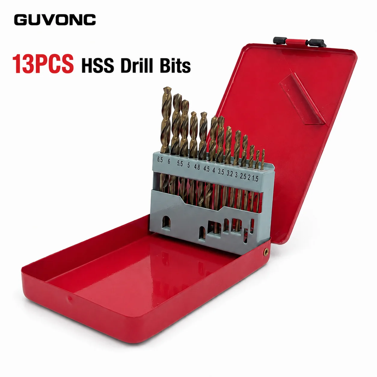 13Pcs Metric HSS Twist Drill Bits 135° Split Point Drill Bit Kit for Wood PVC Acrylic Electric Drill Accessories