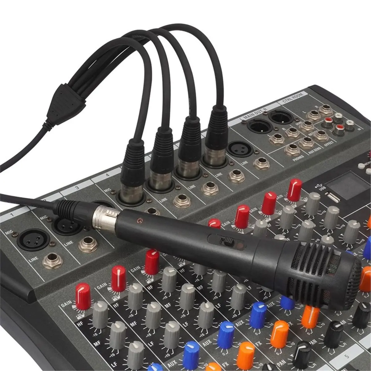 Dynamic 3Pin XLR 1 Female to 4 Male Y Splitter Audio Cable,4Way-1 XLR Single Input to Four Output Parallel Connection Cable