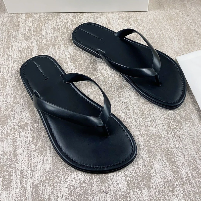 2024 Summer New Slippers for Women Beach Shoes PVC Flats Narrow Band Slides Slip on Clip Toe Casual Flip Flops Shoe Sandal Women