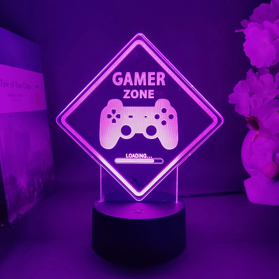 

Gamer Zone Lights Setup Accessories Table Decorative Nightlight PC Decorations LED Gaming Lava Lamp RGB for Gamers Room Gift