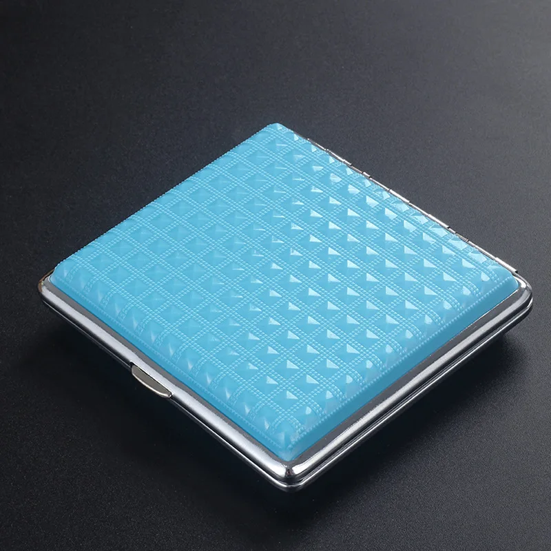 Portable Cigarette Case Holder for 20 Regular King Size Cigarette Metal with Plastic Cigarrete Box Smoking Accessories