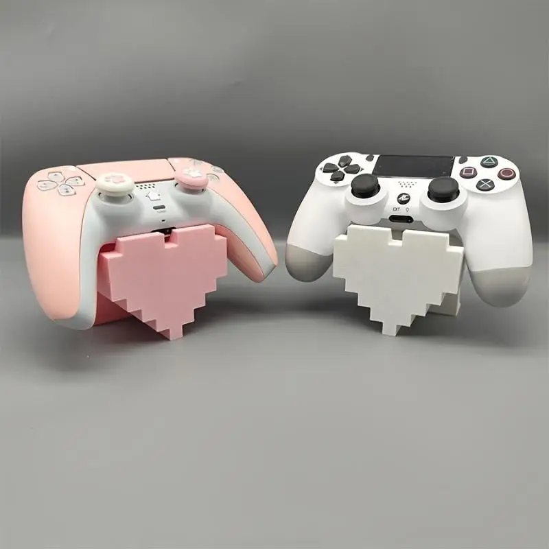 3D Printed Heart Game Accessory Holder Stable Base Desktop Display Shelf Beautiful Decor Craft For Game Controller Storage