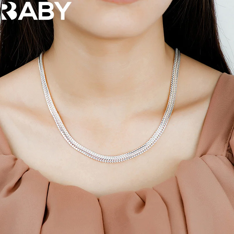 925 Sterling Silver Snake Chain Necklace Noble for Women Men Jewelry Designer Wedding Engagement Gifts 50/60cm Wholesale Price