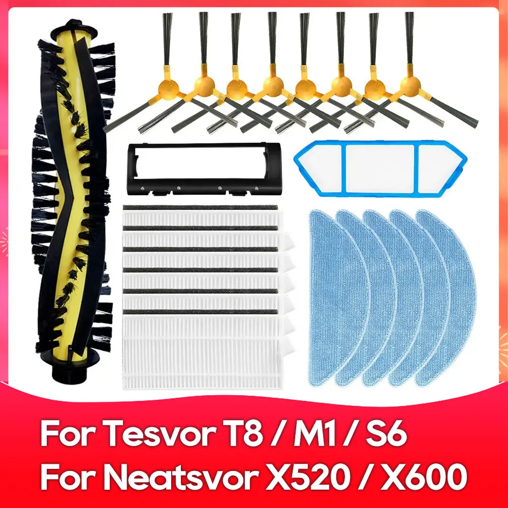 Fit For Neatsvor X500, X520, X600 Pro, Tesvor X500, T8, S6, Ikhos Create NetBot S15 Robot Vacuum Filter Mop Brush Spare Part