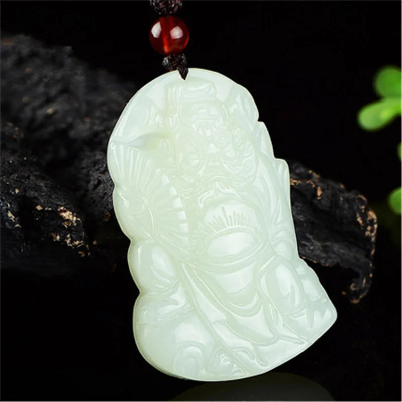 Hetian green white pendant, Zhongkui amulet men and women, master's magic-busting jade pend