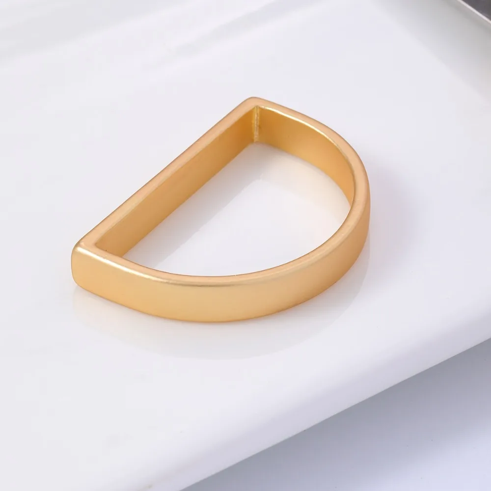 12 Pcs Metal Stainless Steel Napkin Rings D-shaped Matte Gold Matte Gold Semicircle Napkin Rings