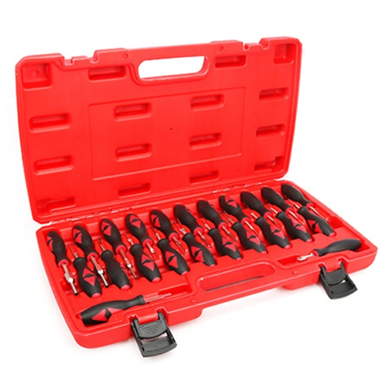 รถ Universal Terminal Release Removal ชุดเครื่องมือสายไฟขั้วต่อ Crimp Pin Extractor ลื่น Drop Shipping