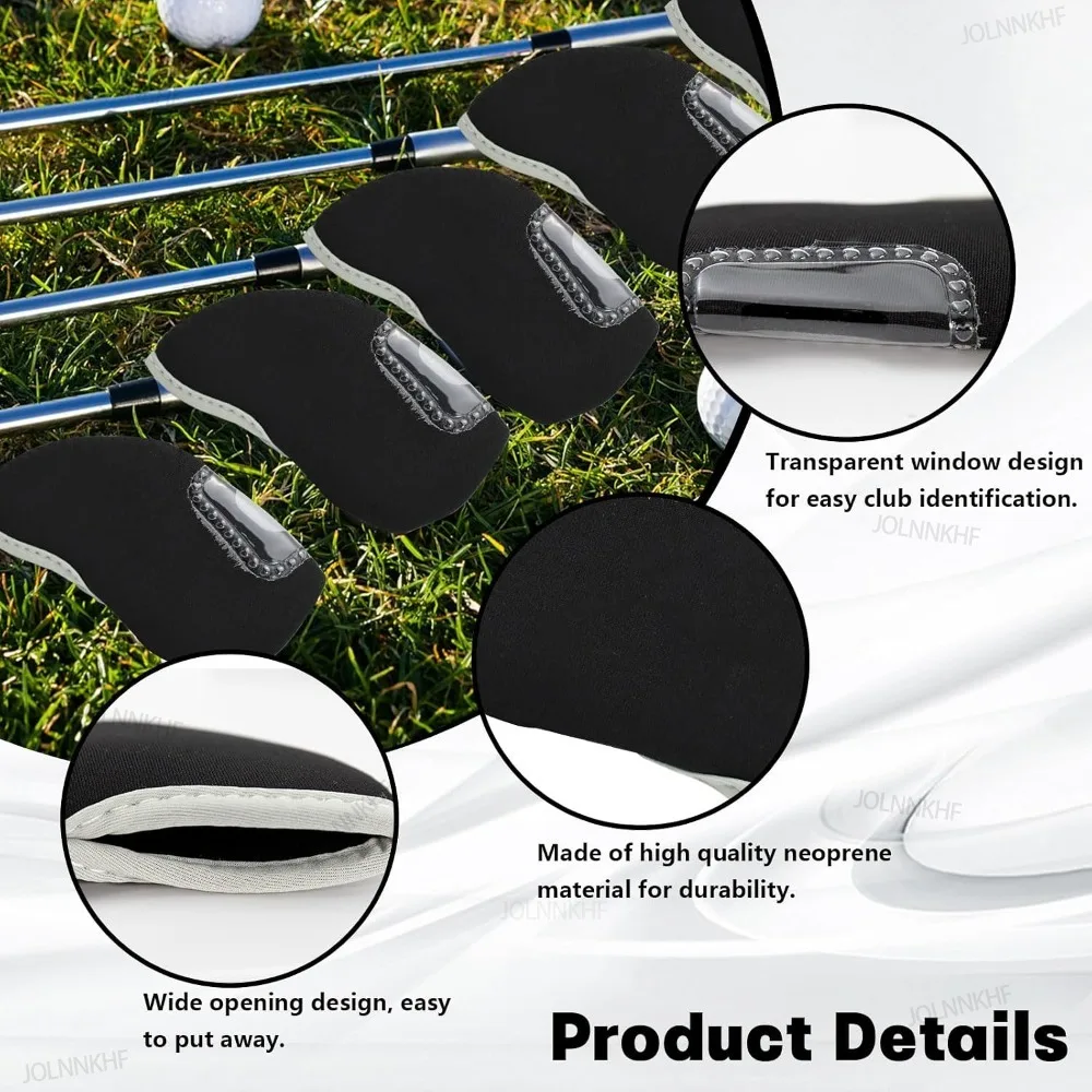 Golf Club with See Through Window 10Pcs Golf Covers Golf Wedge Headcovers Clear Visible Head Covers Golf Accessories for Putters view 4