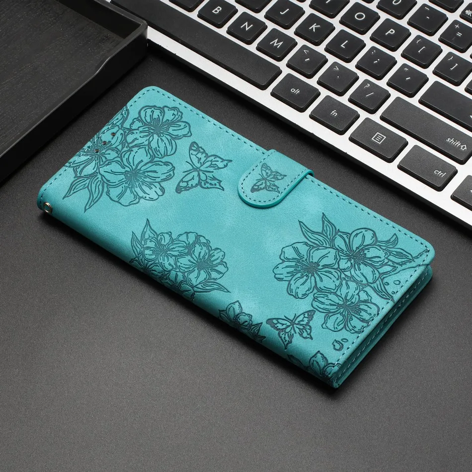 

Cute Sakura Butterfly Wallet Case For Motorola Moto E13 E20 E22 E30 E32 E32S E40 E7 Plus Edge 40 One Action P40 Power Cover #OGB