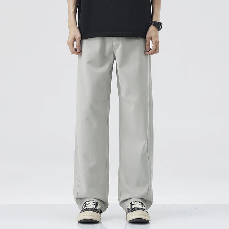 

2025 New Men's Faionable Loose Sports Straight Leg Lenzing Pants Summer New Arrival Casual Long Trousers Daily Wear