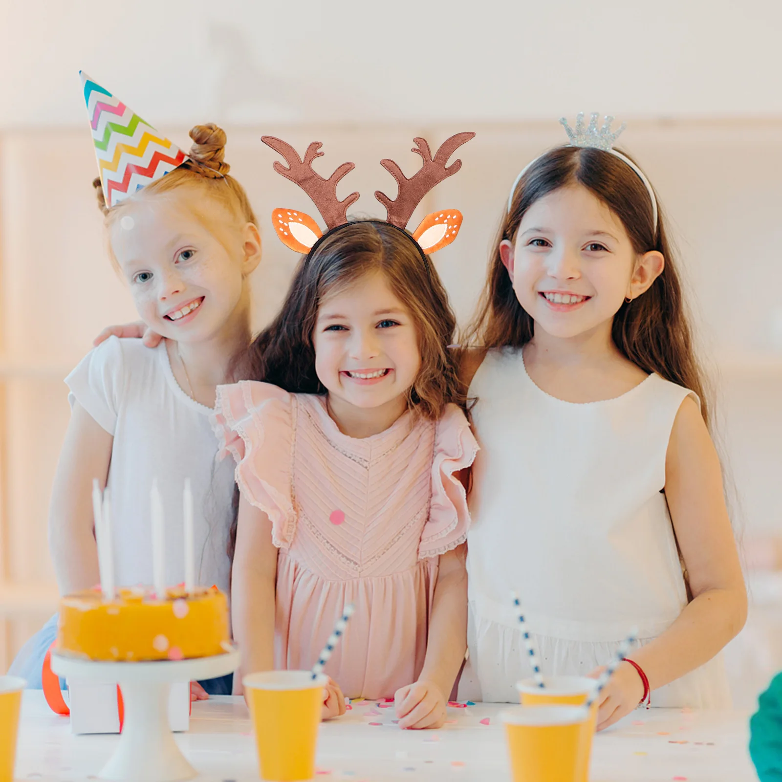 1 conjunto de cabeça de chifre de veado, conjunto de orelhas de animais, cauda para cosplay, festa de halloween, acessório, crianças, adultos, kit de fantasia de rena