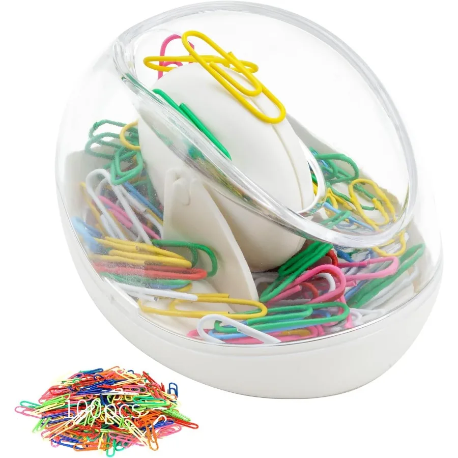 Soporte de clip de papel para escritorio con 100 clips de papel Soporte dispensador de clips de papel magnético. Diseño de estabilidad antideslizante Magneti único