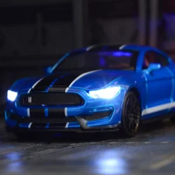 1:32 Ford Mustang Shelby GT350 Alloy Sports Car Model Diecast Metal Car Model Sound and Light Collection Kid Toy Gift A191