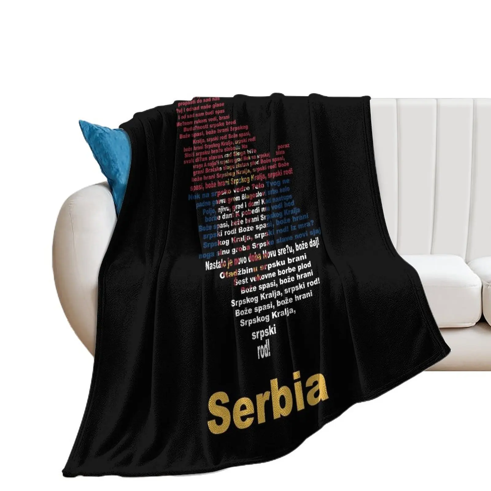 (Anthem+ flag + map) = Serbia Throw Blanket Luxury Brand For Sofa Thin Blankets