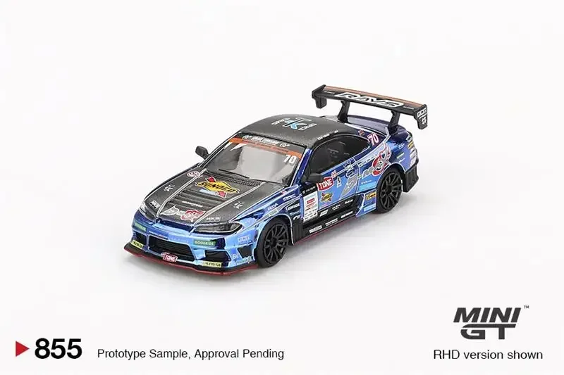 

MINI GT 1:64 Silvia S15 D-MAX #70 Racing 2023 RHD Blister Package Die-Cast Car Models