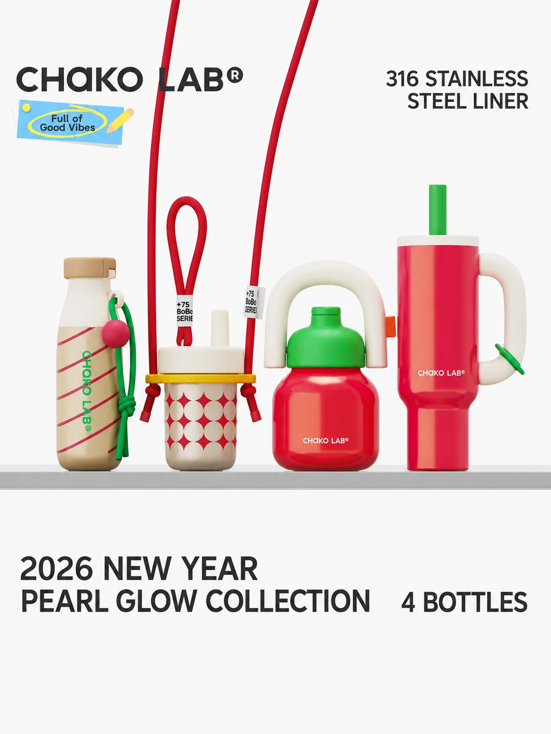 CHaKOLAB limited edition large-capacity, stylish insulated water bottle - a limited-edition birthday/New Year/Christmas gift