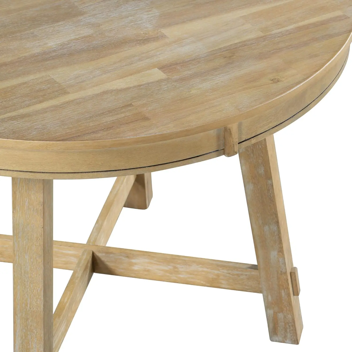 Round Extendable Dining Table, 42 inches, Natural