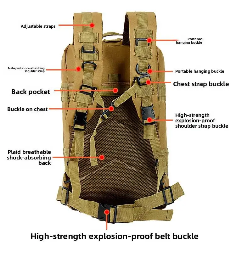 3P Tactical Backpack 20L-35L 1000D Nylon Outdoor Hiking Camping Traveling Fishing For Men Hunting Bag Sport Backpack