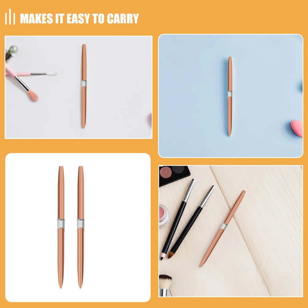 2 szt. Profesjonalny zestaw pędzli do zdobienia paznokci z metalową rączką i cienką końcówką do delikatnych wzorów, kompaktowy zestaw do manicure.