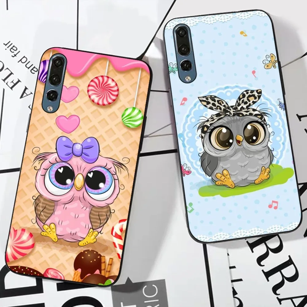 

Cartoon Cute Owl Phone Case For Huawei P 8 9 10 20 30 40 50 Pro Lite Psmart Honor 10 Lite 70 Mate 20lite