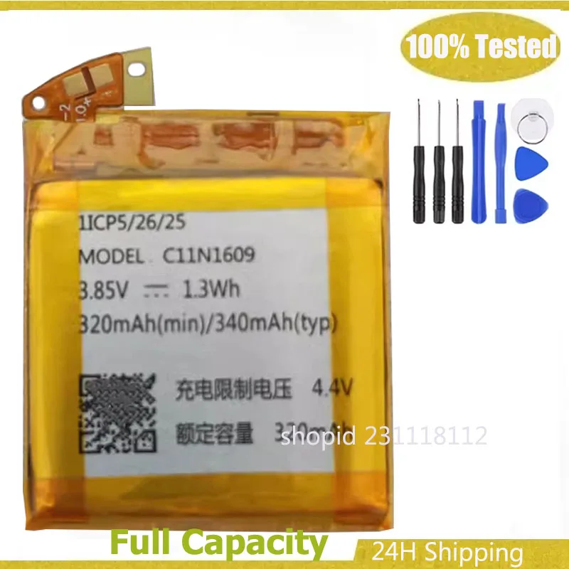 

Аккумулятор для ASUS Zenwatch 3 WI503Q C11N1609, оригинальный аккумулятор для часов, 340 мАч, AKKU Batteria + бесплатные инструменты