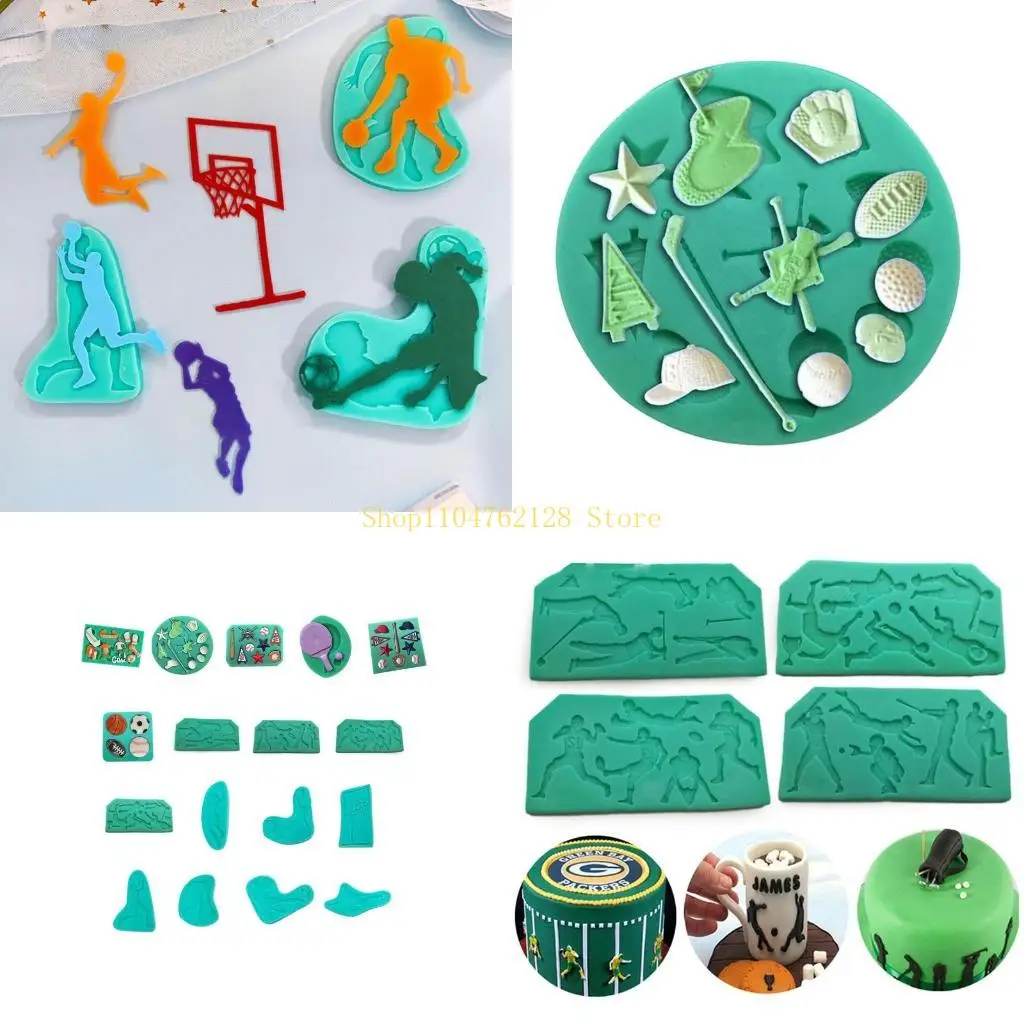 DIY Epoxy Resin Silicone Mold Tennis Football Basketball Shaped Mould for Making Chocolate Cake Desserts best sale