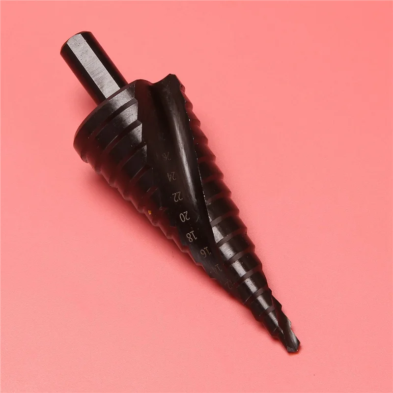 A93Z 9PCS 4-32MM HSS Cobalt Step Drill Bit Set Nitrogen High Speed Steel Spiral For Metal Cone Triple-Cornered Shank