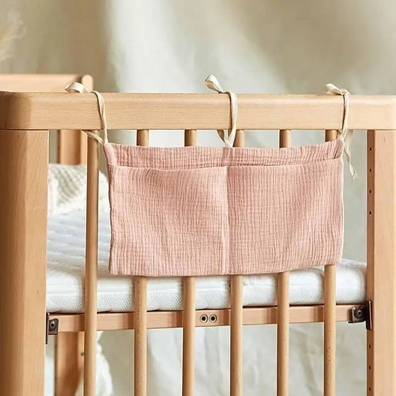 Bedside Storage Organizer Toy Storage 2 Pockets Space-Saving Bedside Bag Caddy Attachment For Dorm Entryway Office Bedroom